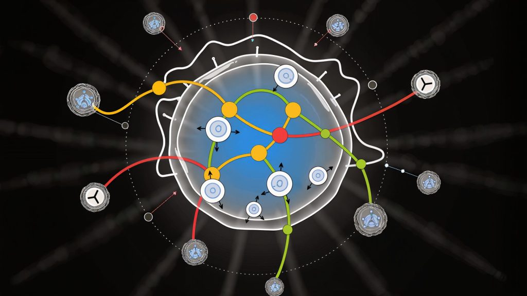 Peptides and metabolic health cellular signaling illustration
