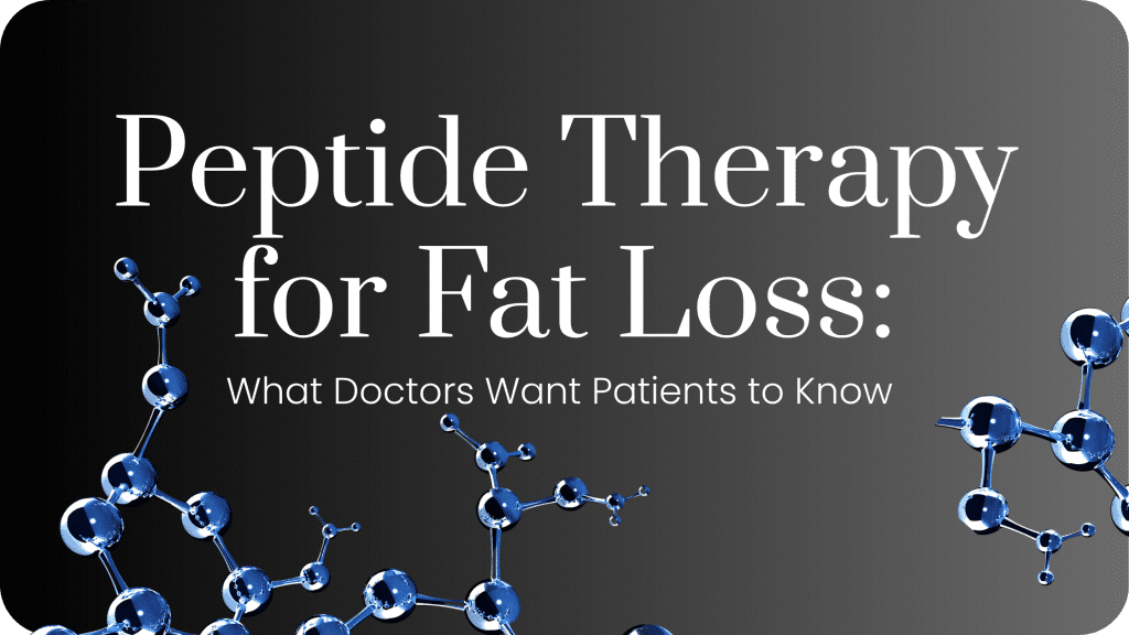 Black banner explaining peptides metabolic health.