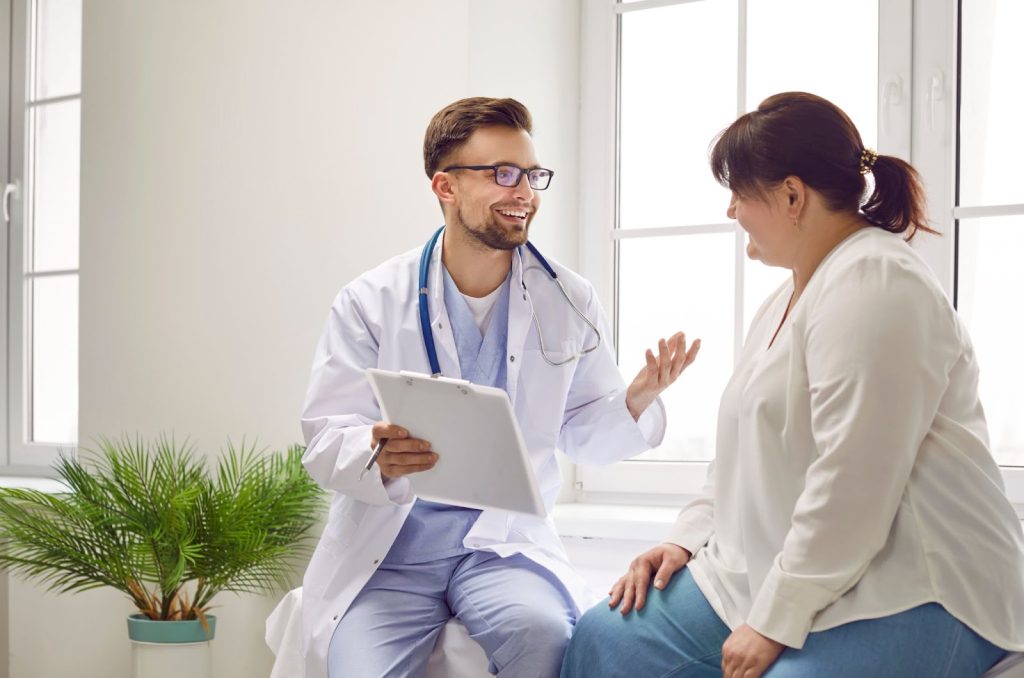 Doctor Explaining GLP-1 to Patient about GLP-1 medical weight loss
