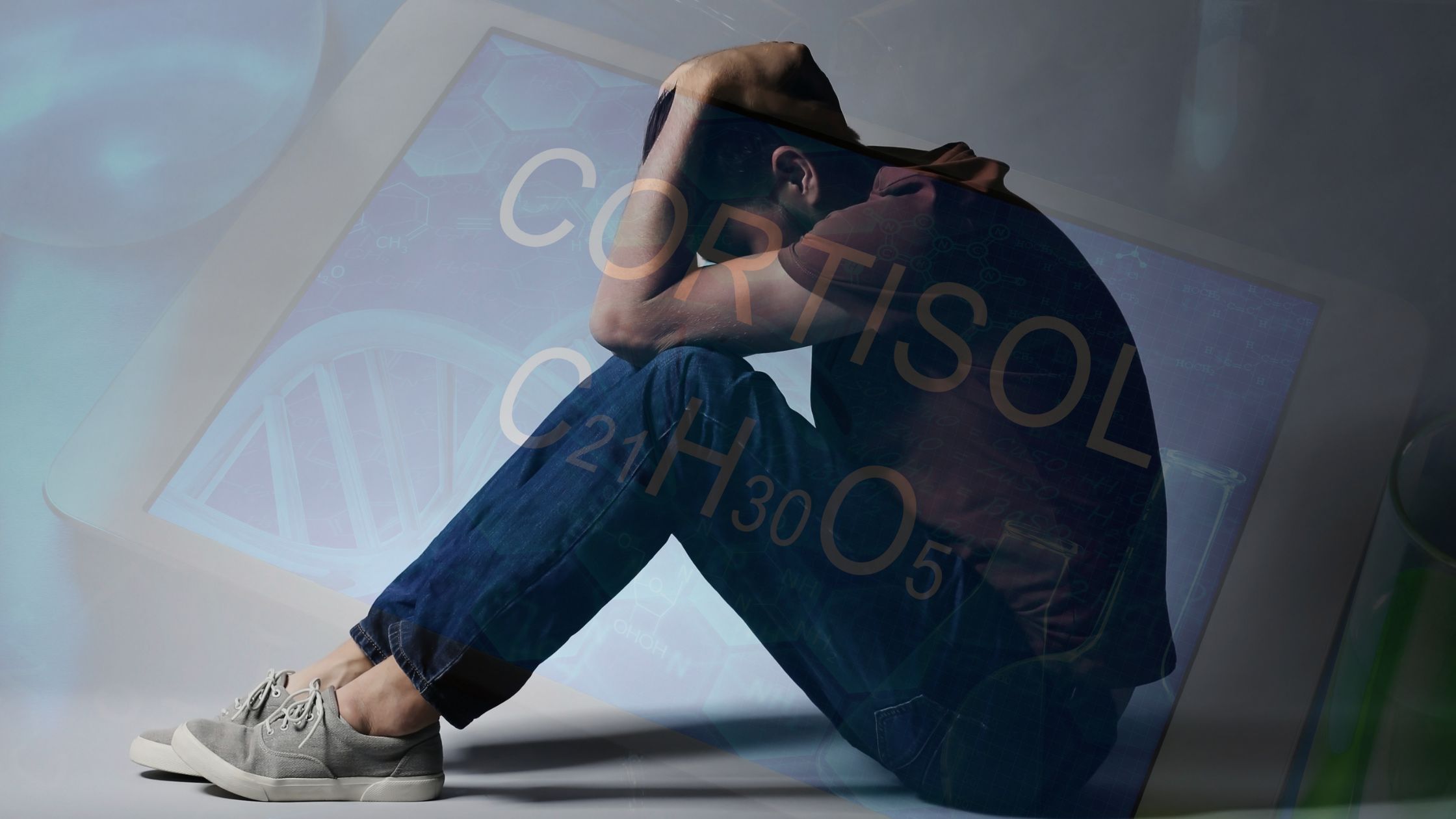 Cortisol stress and metabolism concept showing hormonal effects on long-term health